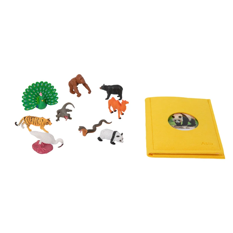 Adena Montessori Materials Asian Wildlife Sorting Cards EN with Album