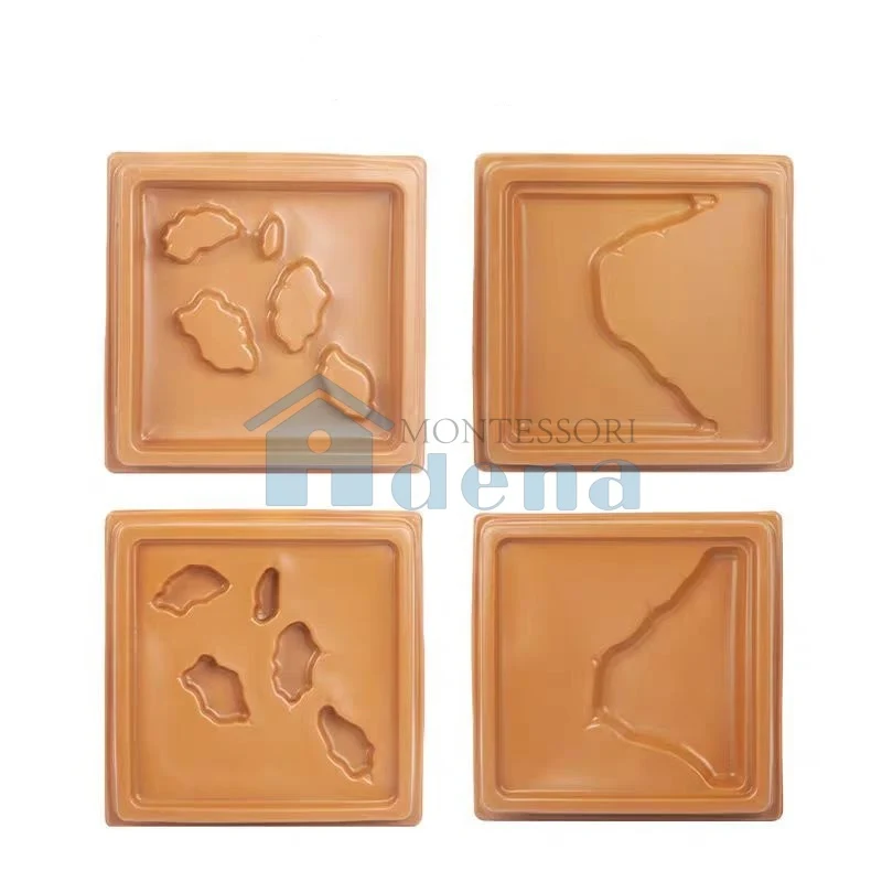Adena Montessori Educational Land and Water Form Trays:Set4