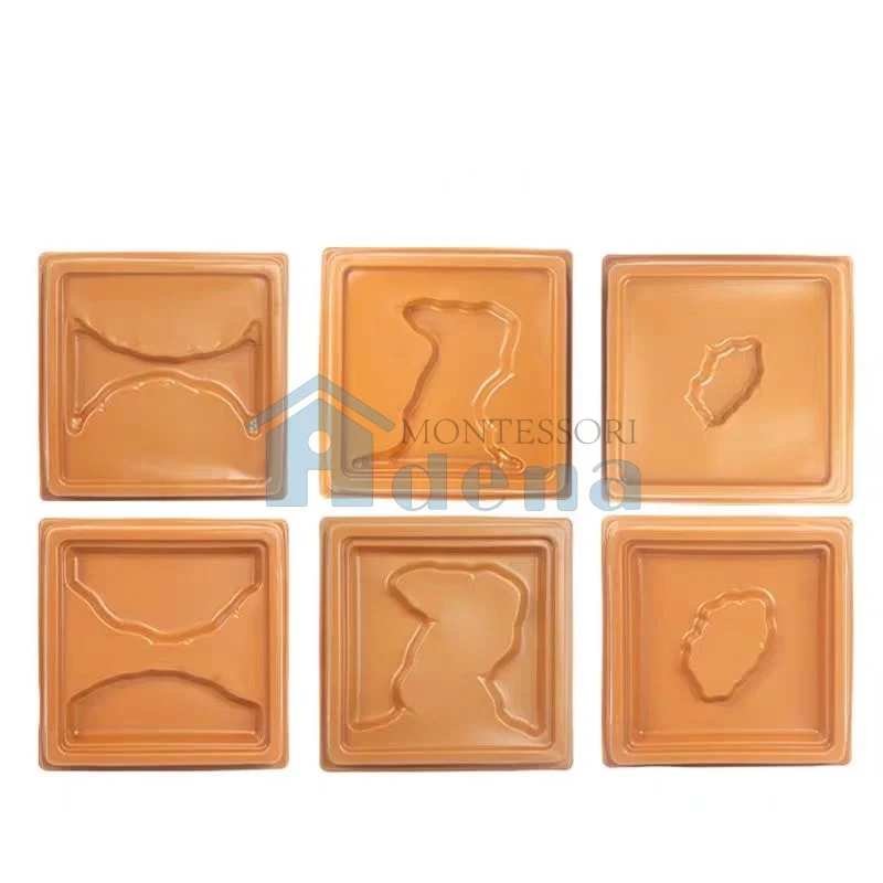 Adena Montessori Educational Materials Land and Water Form Trays:Set3