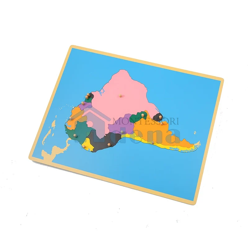 Adena Montessori Puzzle Map Geography Map with 8 Puzzles