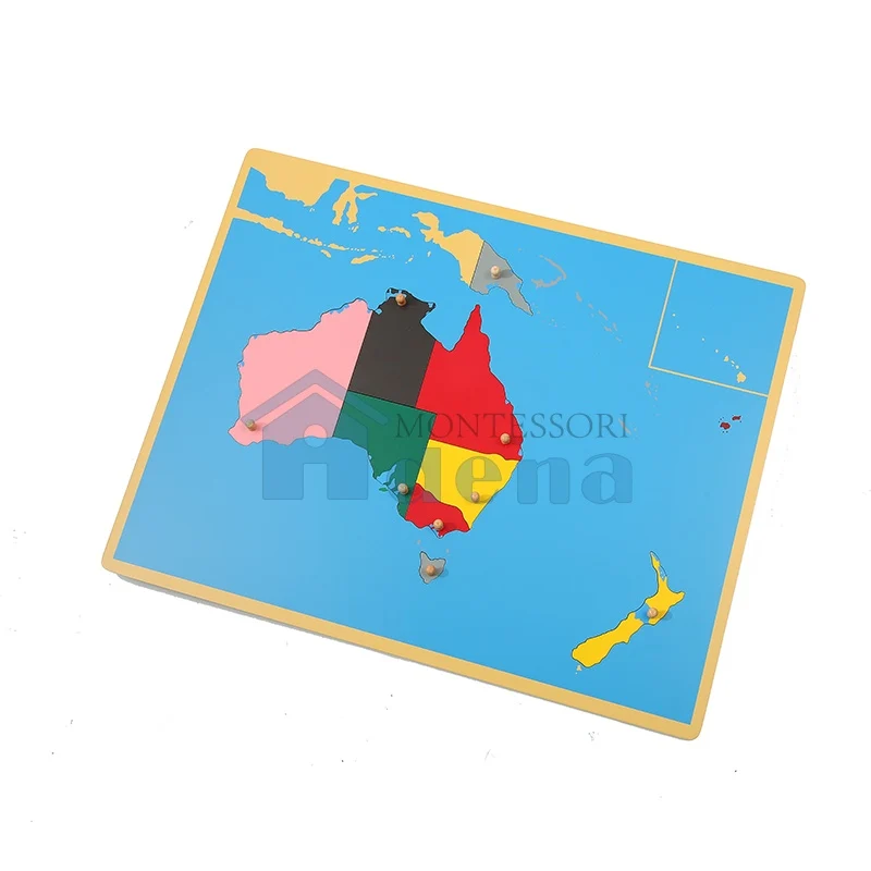 Adena Montessori Puzzle Map Geography Map with 8 Puzzles