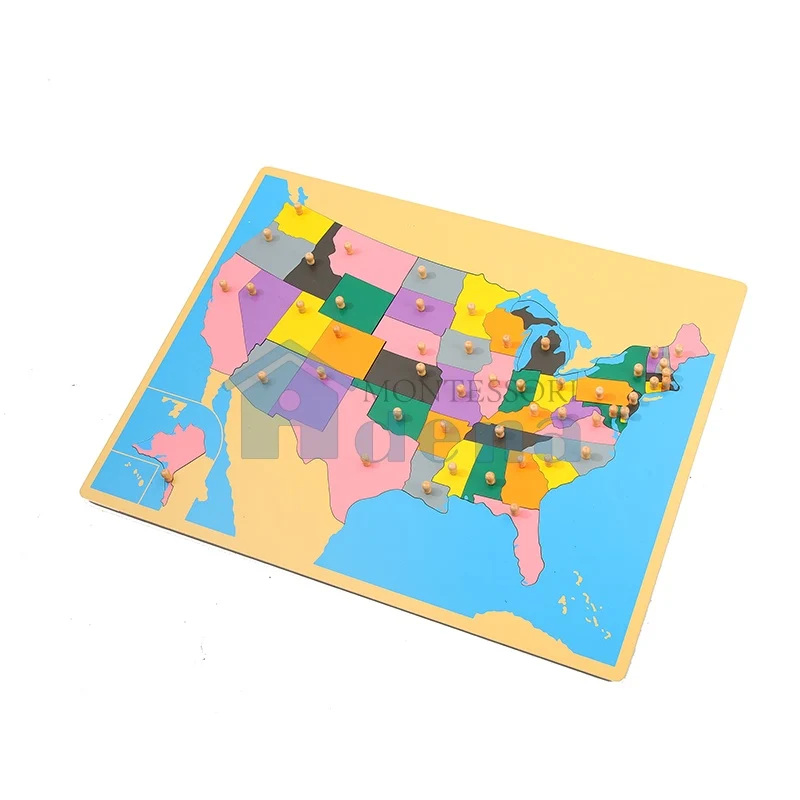 Adena Montessori Puzzle Map Geography Map with 8 Puzzles