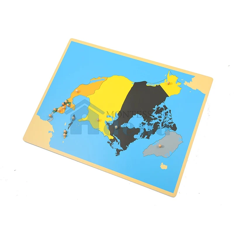 Adena Montessori Puzzle Map Geography Map with 8 Puzzles