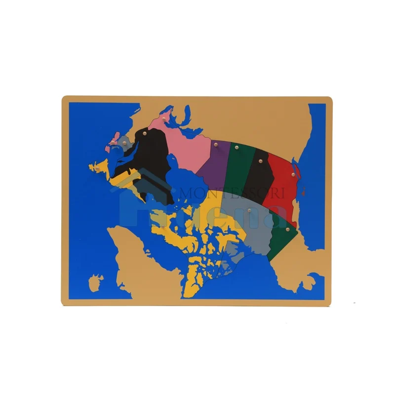 Adena Montessori Puzzle Map Geography Map with 8 Puzzles