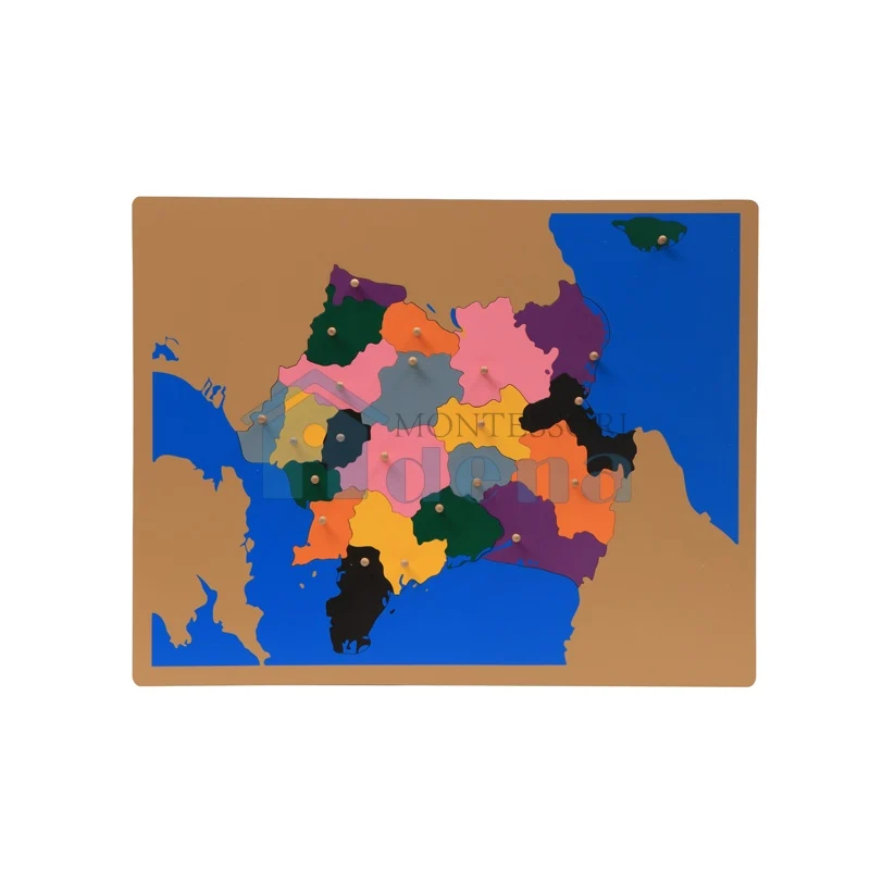 Adena Montessori Puzzle Map Geography Map with 8 Puzzles