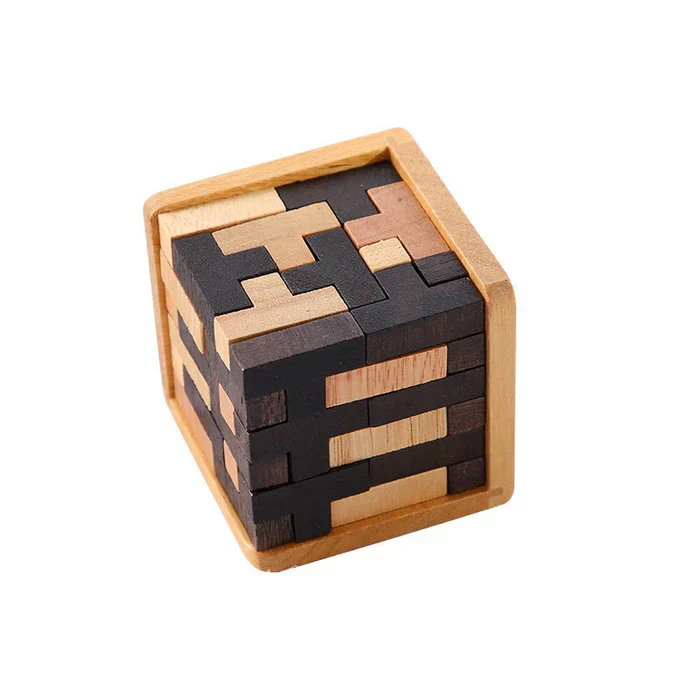 Puzzle 3D en Bois – Casse-Tête Logique pour Enfants & Adultes