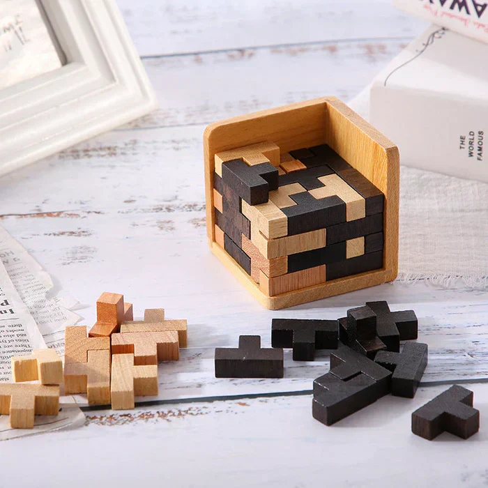 Puzzle 3D en Bois – Casse-Tête Logique pour Enfants & Adultes