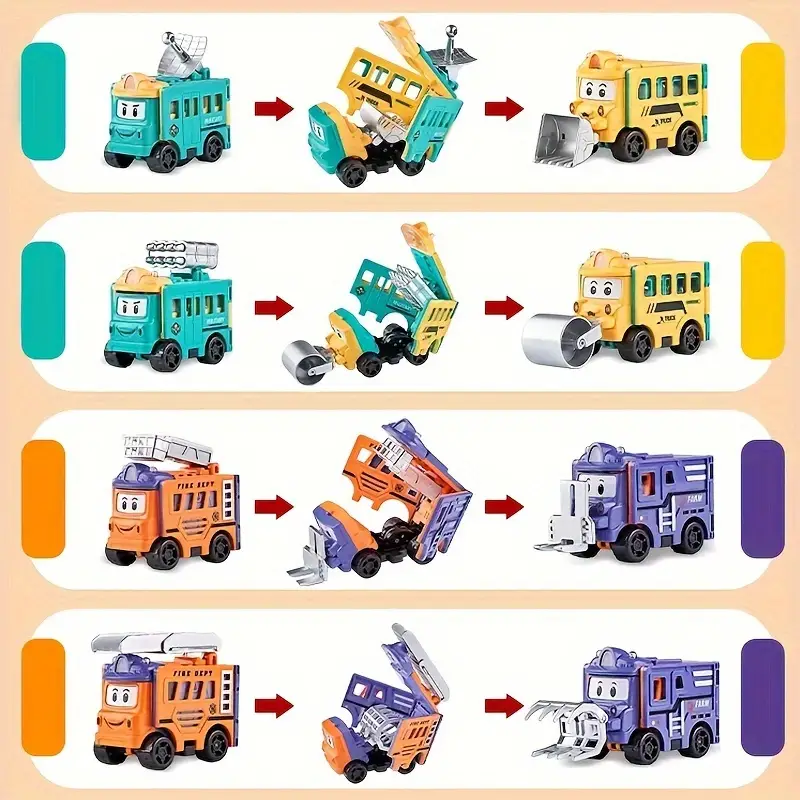 Voitures Transformables 2-en-1 – Jouet Véhicule Évolutif pour Enfants