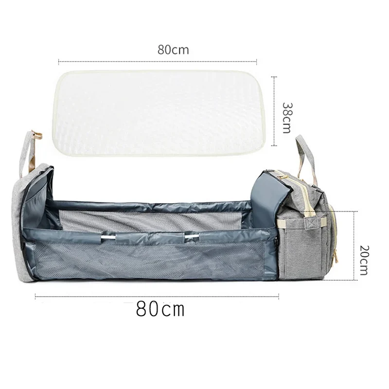 Sac à Langer 3-en-1 avec Lit Bébé – Sac Multifonction pour Voyage