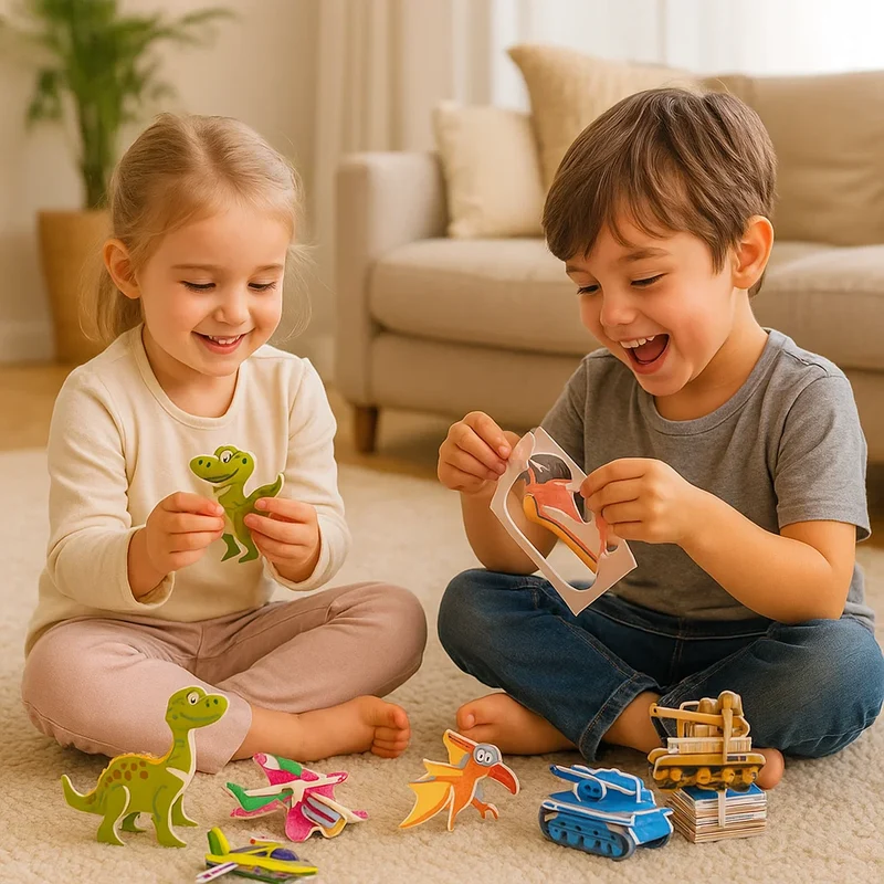 Set de Puzzles Cartoon 3D pour Enfants – Jeu Éducatif et de Motricité