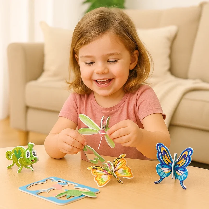 Set de Puzzles Cartoon 3D pour Enfants – Jeu Éducatif et de Motricité