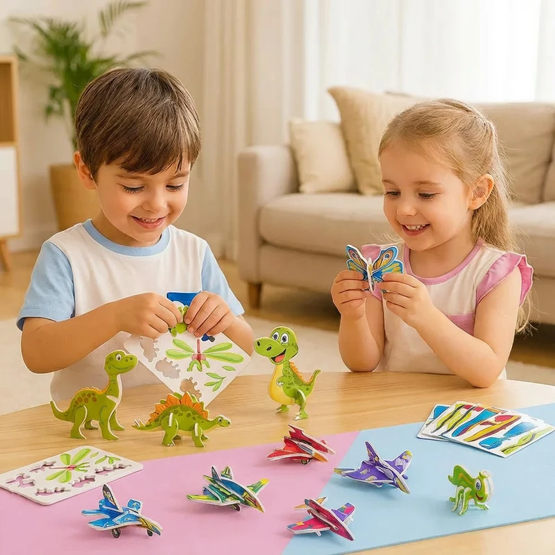 Set de Puzzles Cartoon 3D pour Enfants – Jeu Éducatif et de Motricité