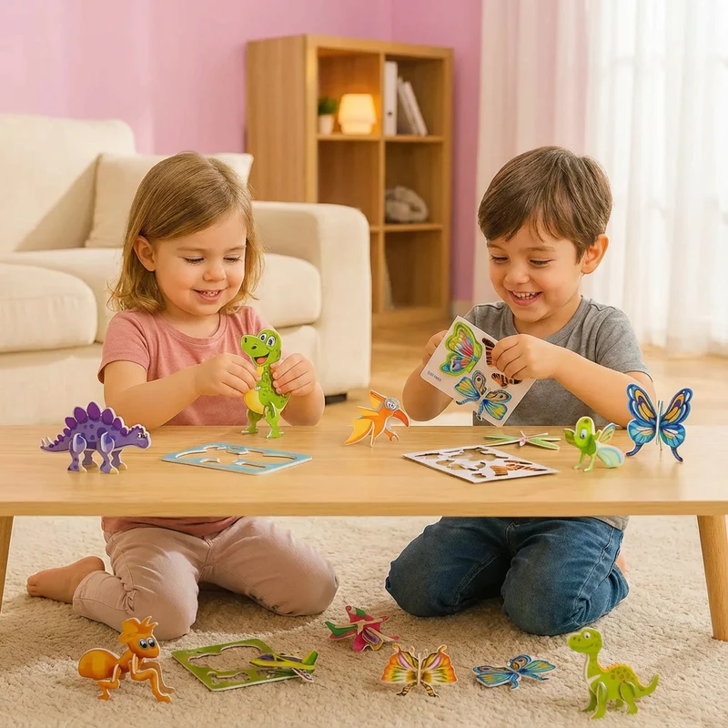 Set de Puzzles Cartoon 3D pour Enfants – Jeu Éducatif et de Motricité