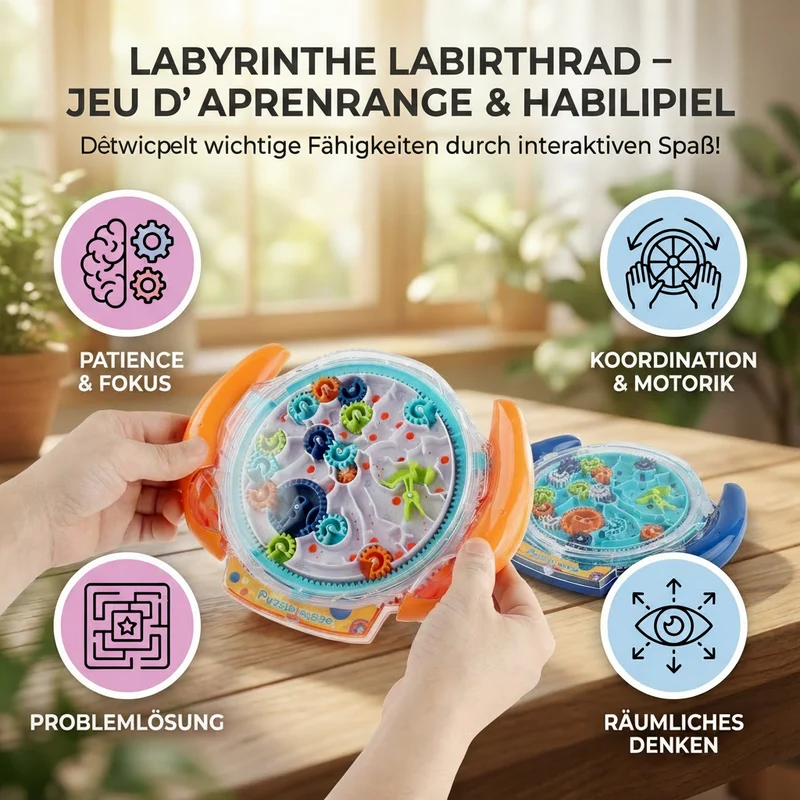 Labyrinthe à Bille 3D Montessori — Jeu d'Adresse & de Réflexion pour Enfants | Dès 3 ans