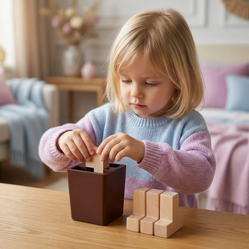 Puzzle de Logique 3D en Bois – Jeu Éducatif de Formes pour Enfants