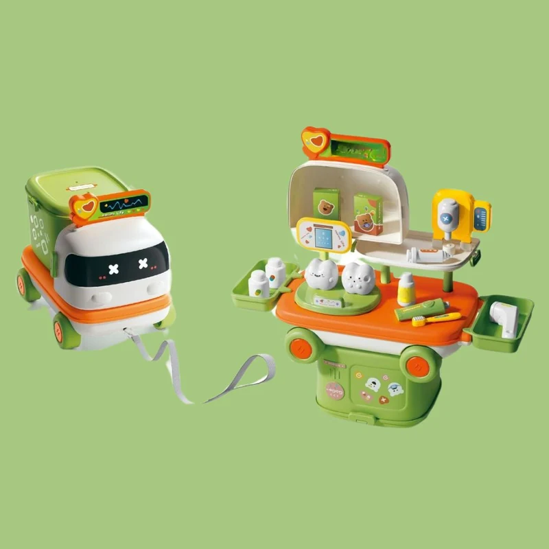 Camion jouet 2-en-1 pour enfants – Ensemble de jeu comprenant un fourgon et des accessoires