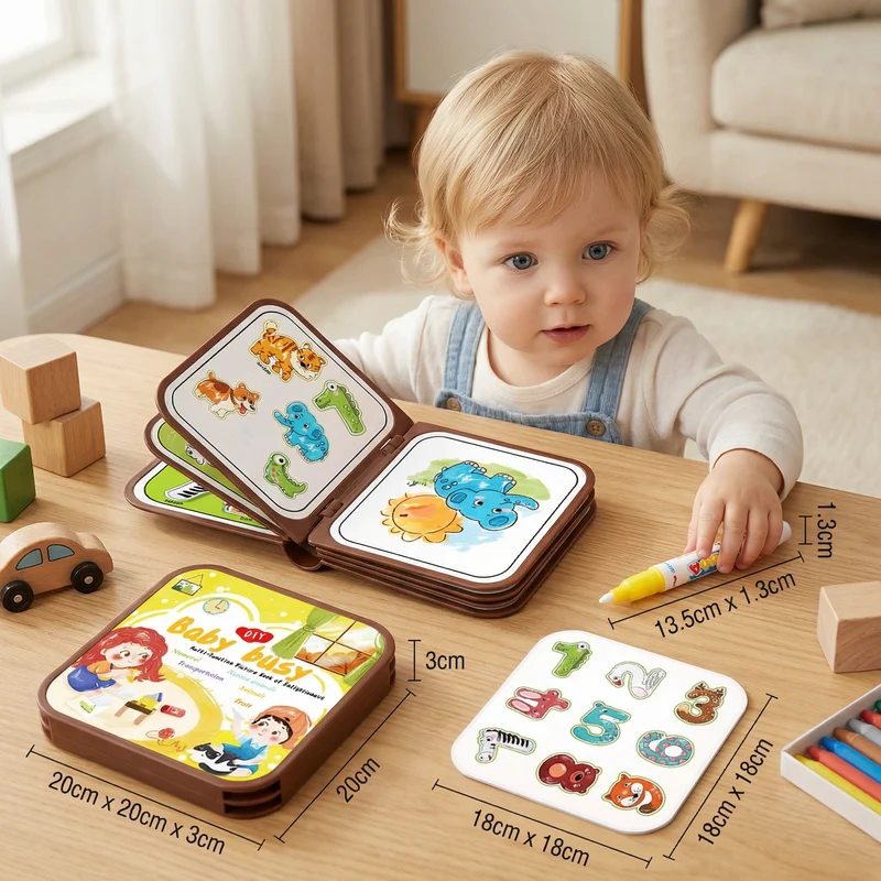 Livre de coloriage Montessori 2-en-1 – Livre d'apprentissage et de jeux créatif pour enfants