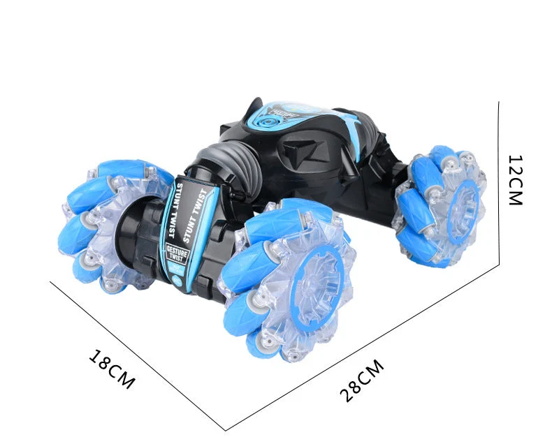 Voiture RC Cascade 2-en-1 – Contrôle Gestuel + Télécommande, 360° & Flips | Rouge ou Bleu