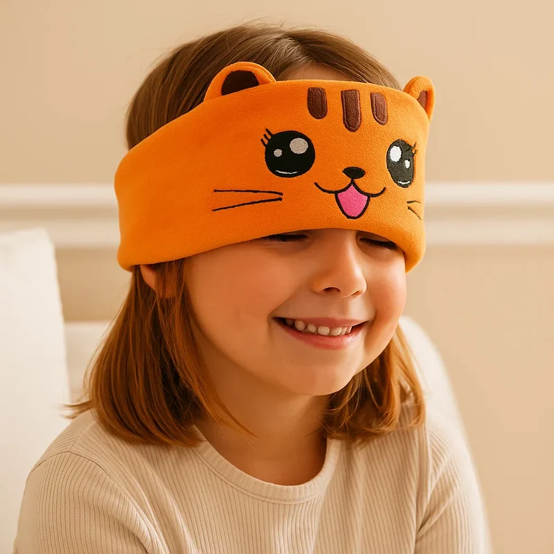 Casque Bluetooth + Masque de Sommeil 2-en-1 pour Enfants – Doux, Sans Fil, Idéal Voyage