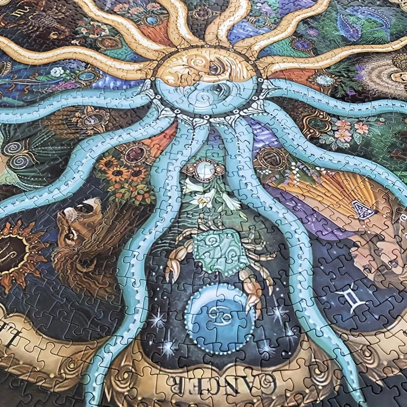 Puzzle rond d'astrologie de 1 000 pièces – Puzzle des signes du zodiaque pour adultes