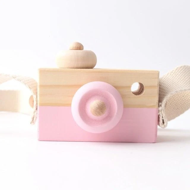 Appareil photo en bois Montessori pour tout-petits – Jeux de rôle et motricité fine