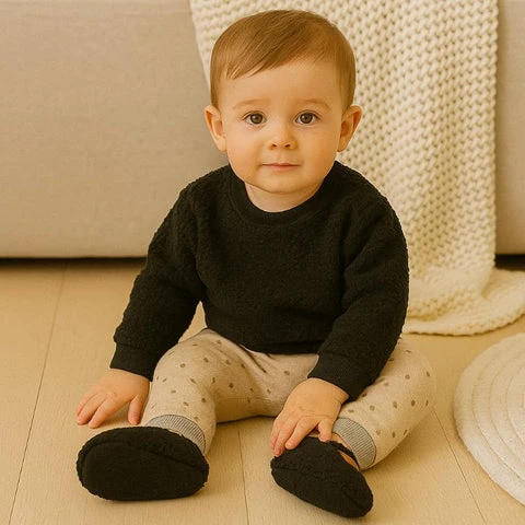 Chaussons d'hiver pour enfants – Chaussures d'intérieur chaudes, douillettes et antidérapantes pour tout-petits et enfants
