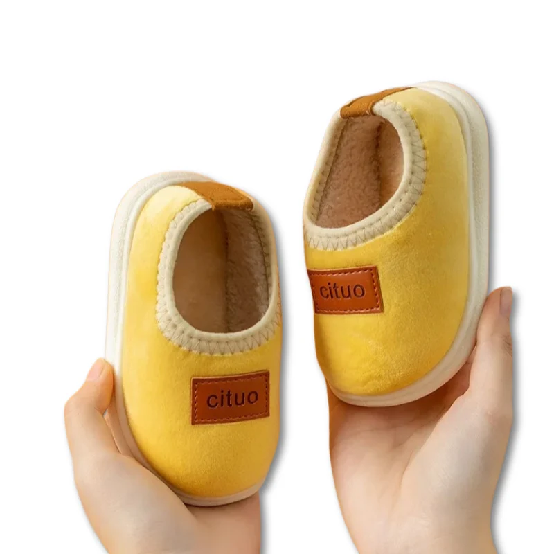 Chaussons d'hiver pour enfants – Chaussures d'intérieur chaudes, douillettes et antidérapantes pour tout-petits et enfants