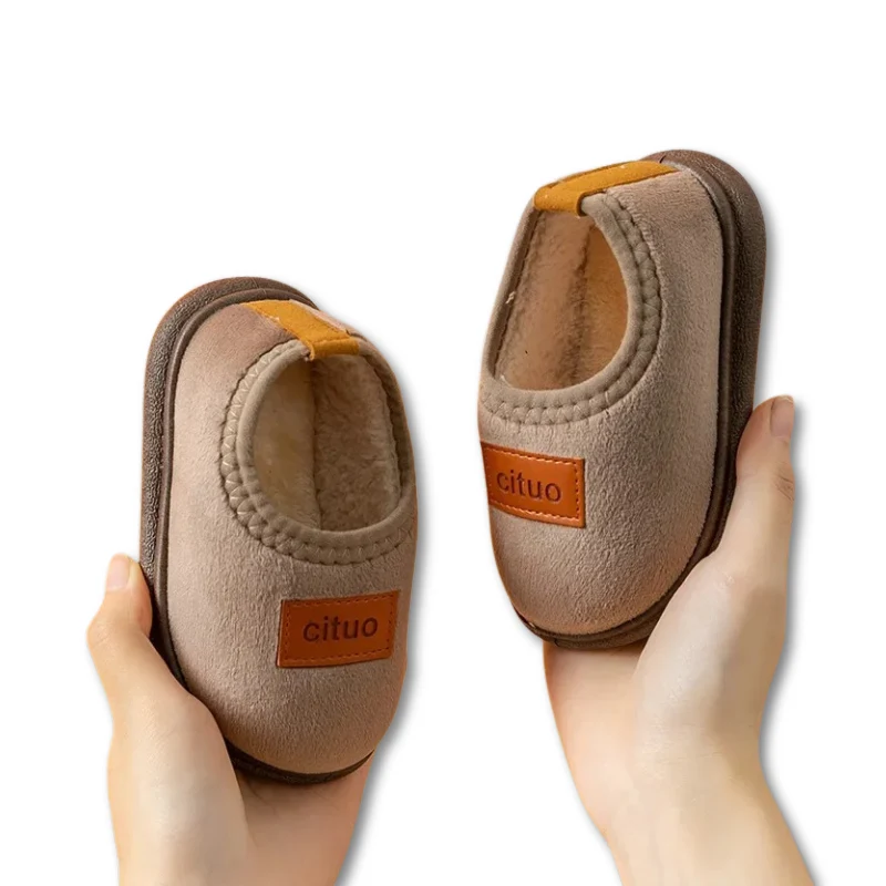 Chaussons d'hiver pour enfants – Chaussures d'intérieur chaudes, douillettes et antidérapantes pour tout-petits et enfants
