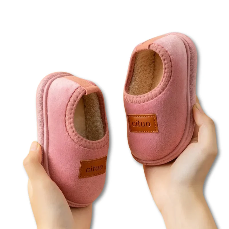 Chaussons d'hiver pour enfants – Chaussures d'intérieur chaudes, douillettes et antidérapantes pour tout-petits et enfants