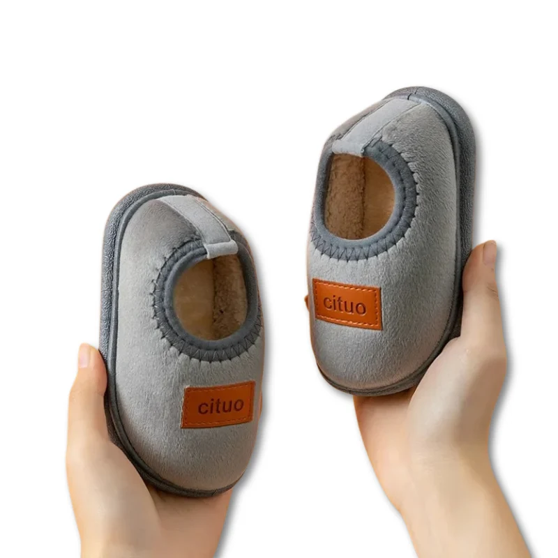 Chaussons d'hiver pour enfants – Chaussures d'intérieur chaudes, douillettes et antidérapantes pour tout-petits et enfants