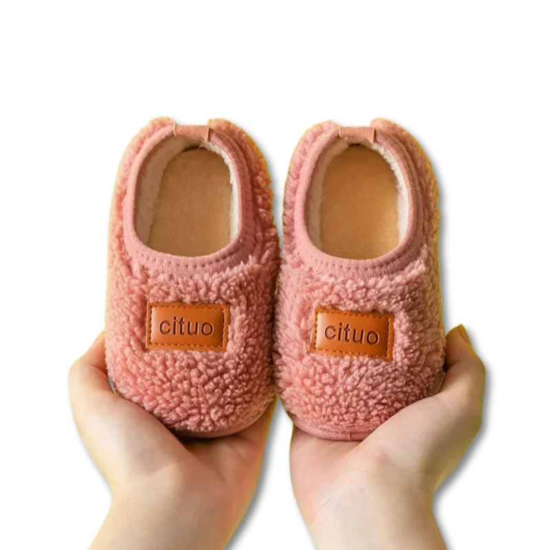 Chaussons d'hiver pour enfants – Chaussures d'intérieur chaudes, douillettes et antidérapantes pour tout-petits et enfants