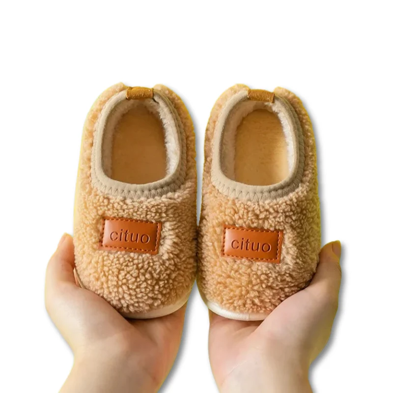 Chaussons d'hiver pour enfants – Chaussures d'intérieur chaudes, douillettes et antidérapantes pour tout-petits et enfants