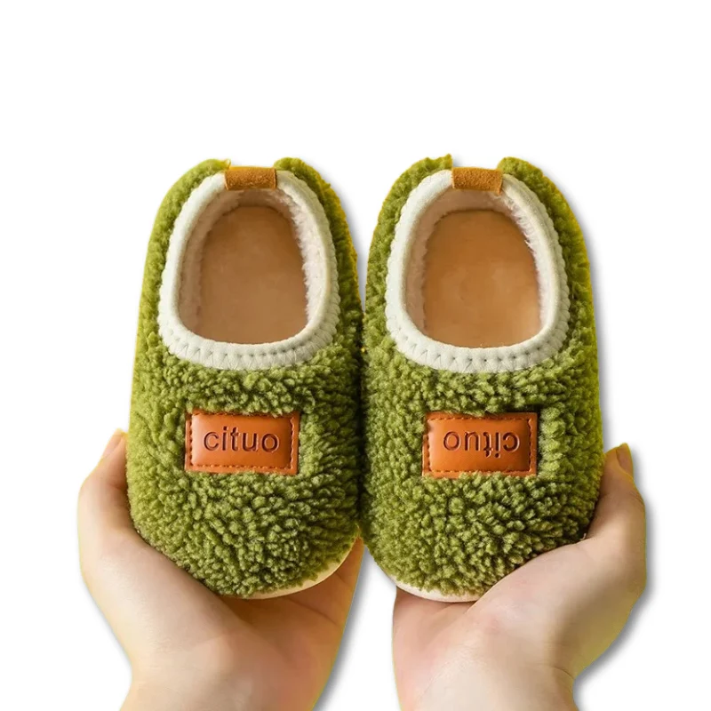 Chaussons d'hiver pour enfants – Chaussures d'intérieur chaudes, douillettes et antidérapantes pour tout-petits et enfants