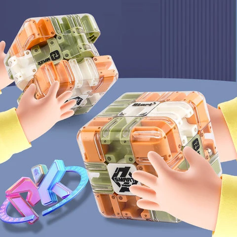 Cube puzzle labyrinthe à billes 3D – Jouet casse-tête et cadeau de Noël pour enfants