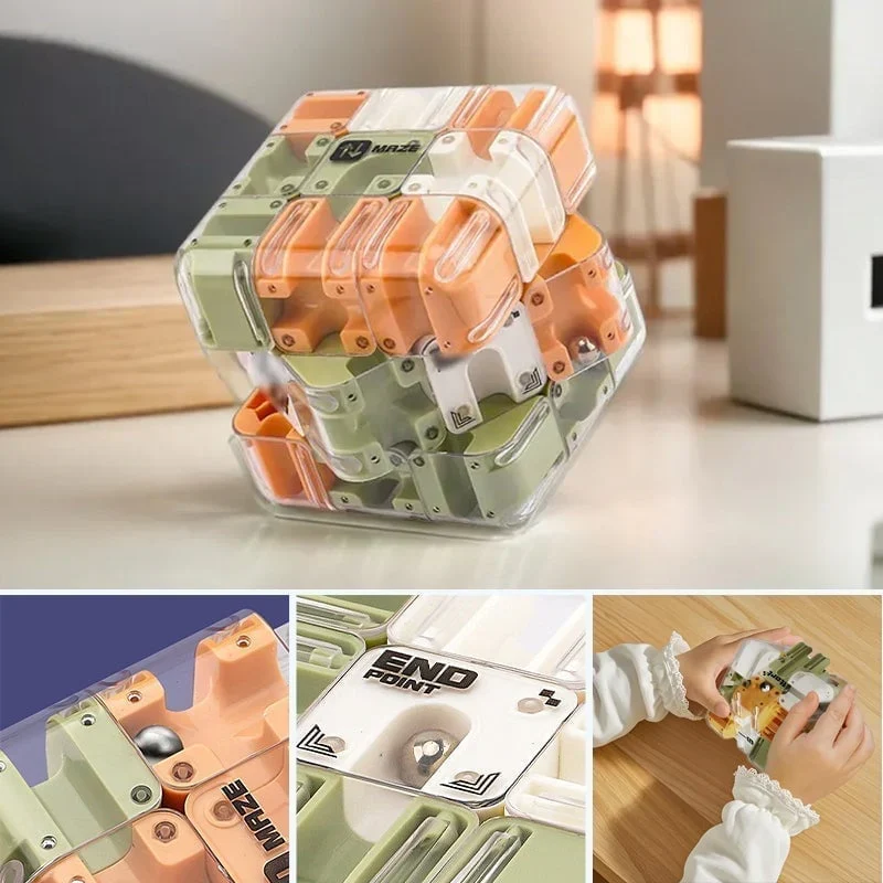 Cube puzzle labyrinthe à billes 3D – Jouet casse-tête et cadeau de Noël pour enfants