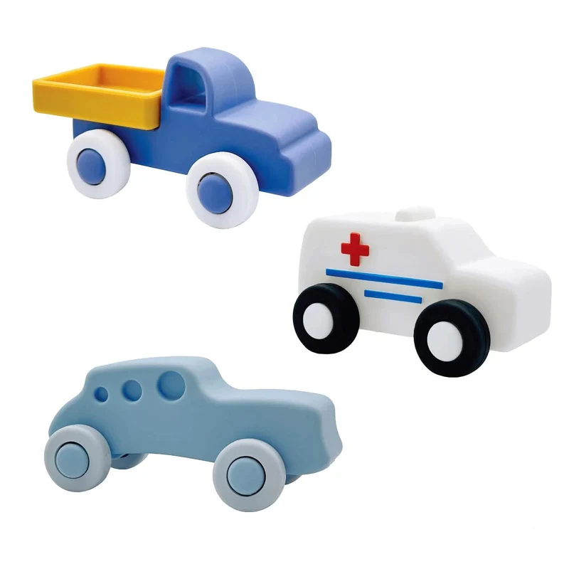 Ensemble de mini-voitures Montessori pour tout-petits – Voitures à pousser en bois pour l'apprentissage précoce et la motricité fine