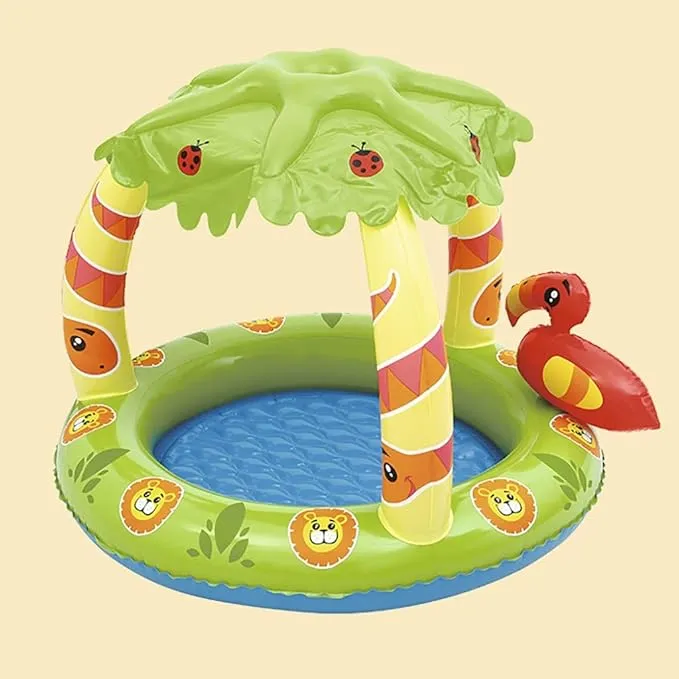 Piscine Bébé Gonflable avec Pare-Soleil Intégré – Baignade Sécurisée & Ombre UV