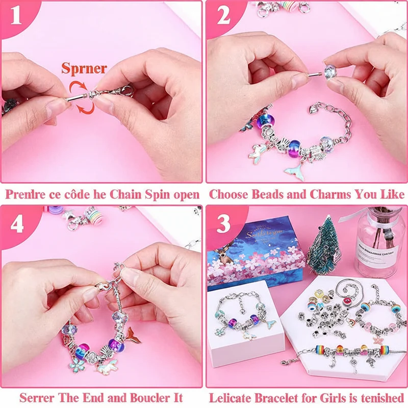 Kit Créatif de Bracelets pour Enfants – Set DIY Perles, Bijoux & Loisirs Créatifs