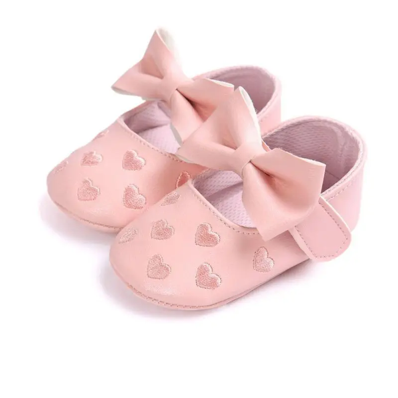 Chaussons Bébé Fille Antidérapants avec Nœud – Semelle Souple, 0-18 Mois