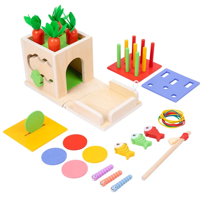 Cube d'Apprentissage Montessori 6-en-1 – Éveil, Motricité & Créativité dès 18 mois