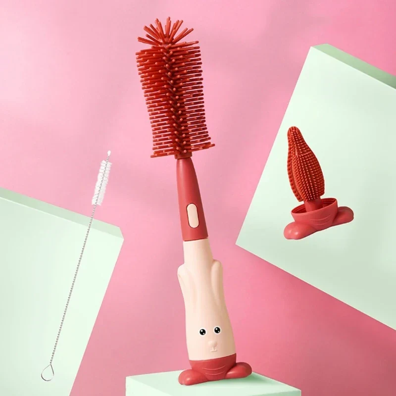 Brosse Nettoyante Biberon 4-en-1 – Kit de Nettoyage pour Biberons et Accessoires Bébé