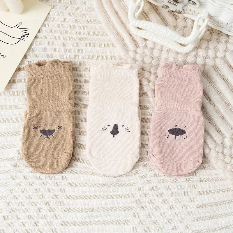 Lot de 3 Chaussettes Bébé Antidérapantes – Semelles Antiglisse avec Grip