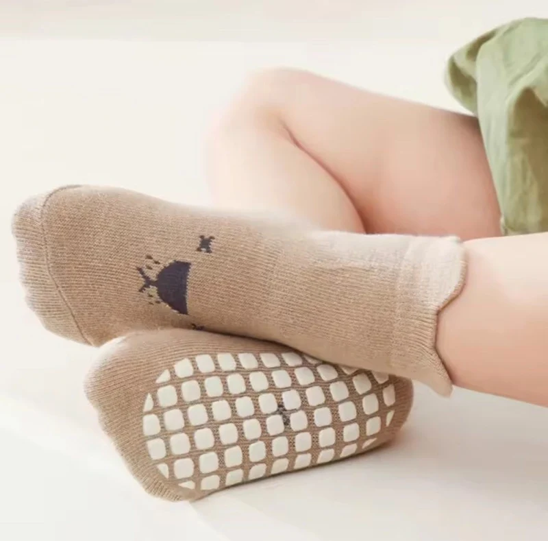 Lot de 3 Chaussettes Bébé Antidérapantes – Semelles Antiglisse avec Grip
