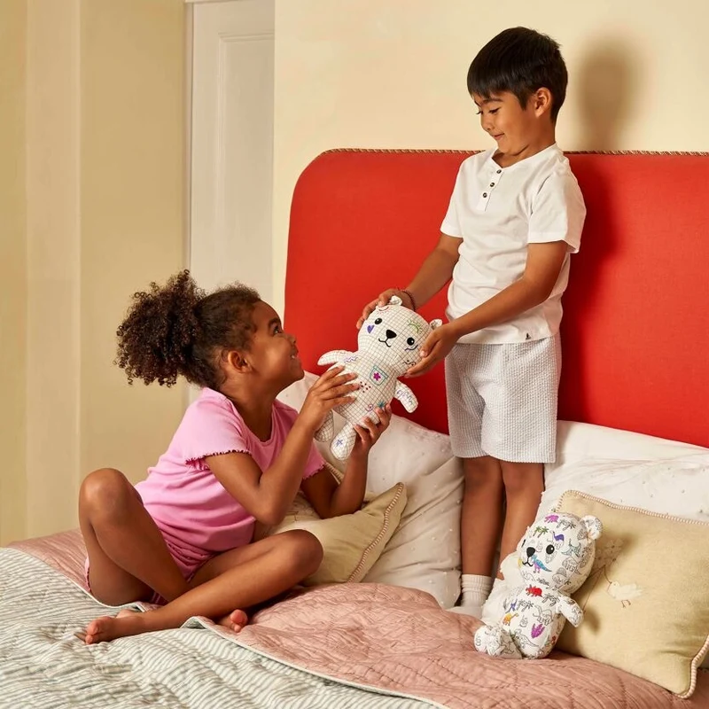 Peluche à colorier Dinosaure Artie Bear – Ours créatif lavable avec feutres