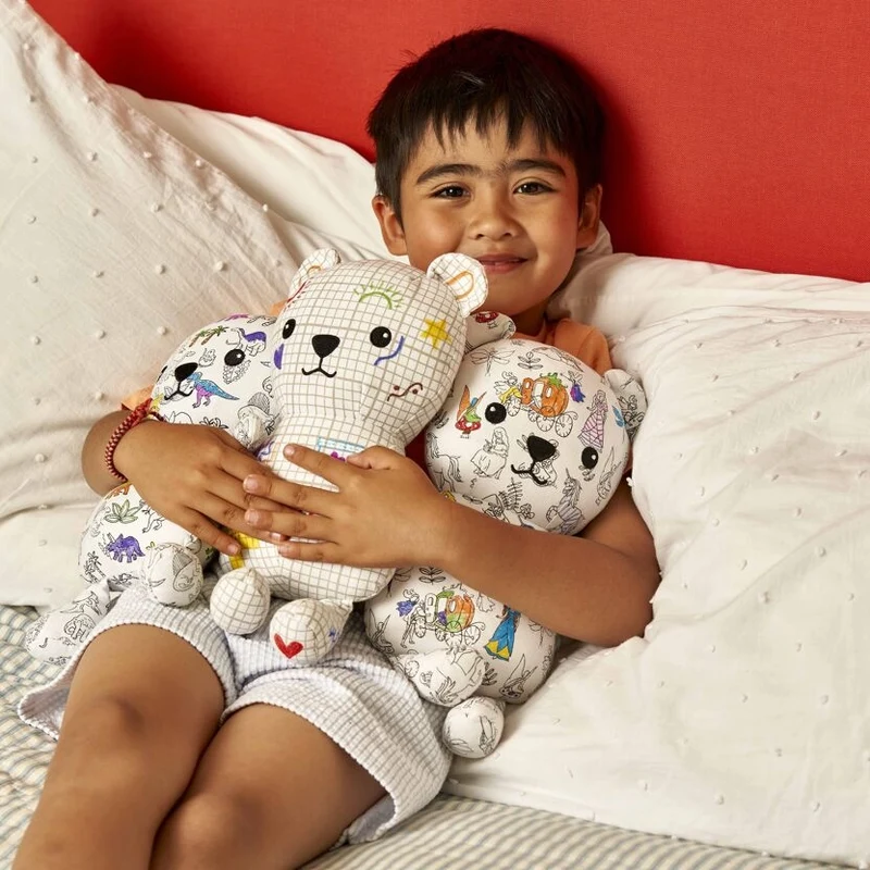 Peluche à colorier Dinosaure Artie Bear – Ours créatif lavable avec feutres