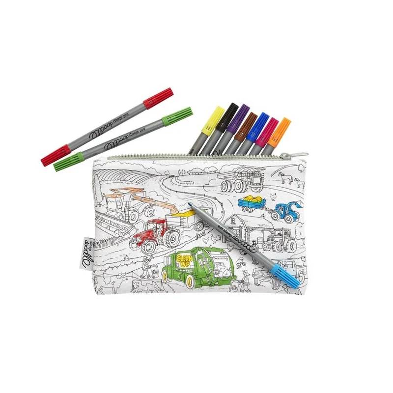 Trousse à colorier Véhicules – Cars, Trucks & Tracteurs lavable avec feutres