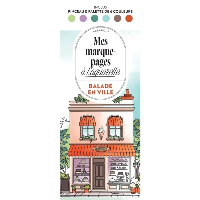 Marque-pages à l’aquarelle Balade en ville – Kit créatif avec pinceau et peinture
