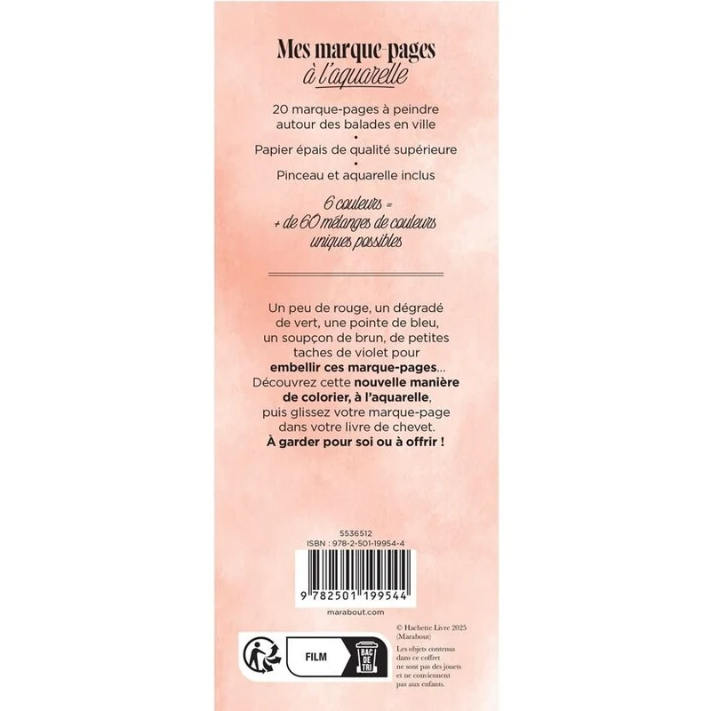 Marque-pages à l’aquarelle Balade en ville – Kit créatif avec pinceau et peinture