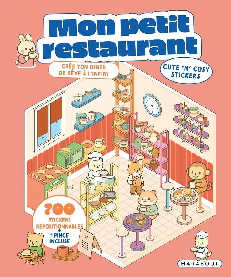 Cozy Stickers – Mon Petit Restaurant | 700 stickers repositionnables & 7 scènes à créer