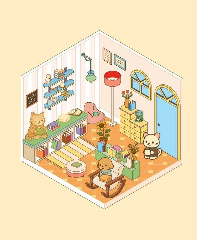 Cozy Stickers – Ma Petite Librairie | 700 stickers repositionnables & 7 scènes à créer